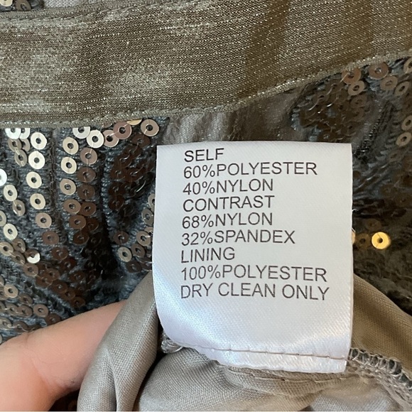 Tadashi Shoji Pailette Sheath Dress Smoke Pearl Size 4 - Picture 6 of 10